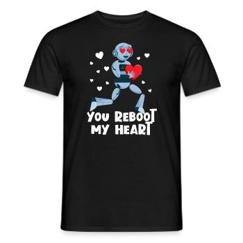 Sie starten mein Herz Roboter Valentine Robotik ne - Männer T-Shirt - Schwarz - Vorne - AI Model Male 178 light (178cm)