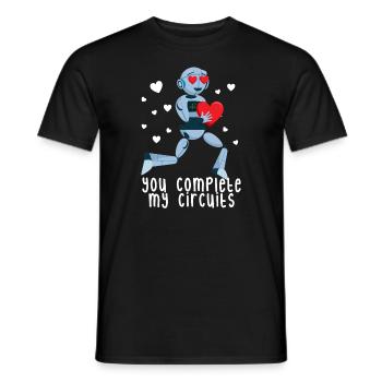 Sie vervollständigen meine Schaltkreise Roboter Va - Männer T-Shirt - Schwarz - Vorne - AI Model Male 178 light (178cm)