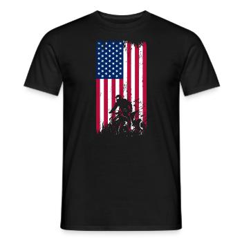 Quad 4 Wheeler USA Flag Patriotic Quad Geschenk AT - Männer T-Shirt - Schwarz - Vorne - AI Model Male 178 light (178cm)
