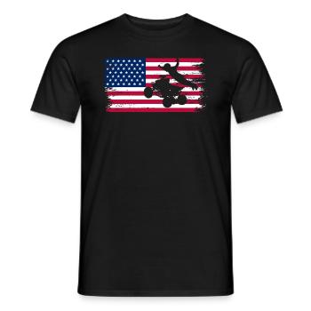Quad 4 Wheeler USA Flag Patriotic Quad Geschenk AT - Männer T-Shirt - Schwarz - Vorne - AI Model Male 178 light (178cm)
