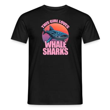 Dieses Mädchen liebt Whale Haie Frauenwalhai - Männer T-Shirt - Schwarz - Vorne - AI Model Male 178 light (178cm)