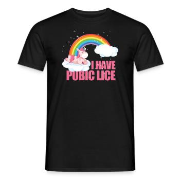 Ich habe Schamläuse Einhorn Regenbogen peinlichI H - Männer T-Shirt - Schwarz - Vorne - AI Model Male 178 light (178cm)