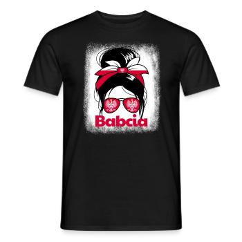 Babcia Polnische Großmutter Messy Bun Oma Babcia - Männer T-Shirt - Schwarz - Vorne - AI Model Male 178 light (178cm)