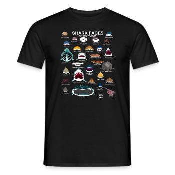 Haigesichten der Welt lieben Haie Kinder Hai - Männer T-Shirt - Schwarz - Vorne - AI Model Male 178 light (178cm)