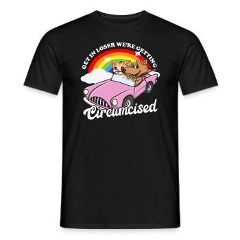 In den Verlierer bekommen, wurden peinlich beschni - Männer T-Shirt - Schwarz - Vorne - AI Model Male 178 light (178cm)