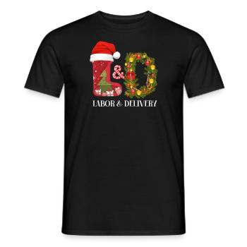 Arbeits- und Entbindungsschwester Weihnachtsbeschä - Männer T-Shirt - Schwarz - Vorne - AI Model Male 178 light (178cm)