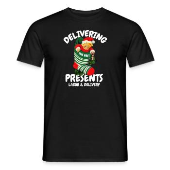 Liefern Sie die besten Geschenke Arbeit und Liefer - Männer T-Shirt - Schwarz - Vorne - AI Model Male 178 light (178cm)
