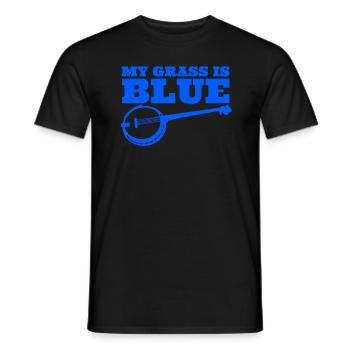 Mein Gras ist Blue Banjo -Spieler Banjo Bluegrass - Männer T-Shirt - Schwarz - Vorne - AI Model Male 178 light (178cm)