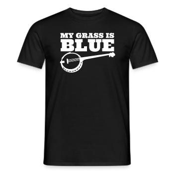 Mein Gras ist Blue Banjo -Spieler Banjo Bluegrass - Männer T-Shirt - Schwarz - Vorne - AI Model Male 178 light (178cm)