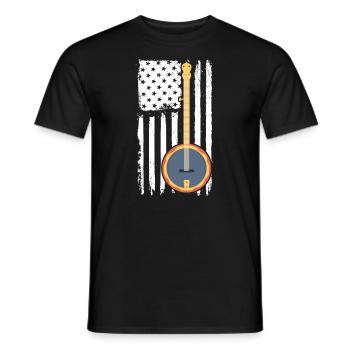 American Flag Banjo -Spieler Bluegrass Music Banjo - Männer T-Shirt - Schwarz - Vorne - AI Model Male 178 light (178cm)