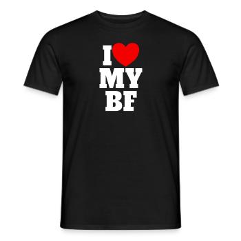 Ich liebe mein BF Red Heart Matching Couple Boyfri - Männer T-Shirt - Schwarz - Vorne - AI Model Male 178 light (178cm)