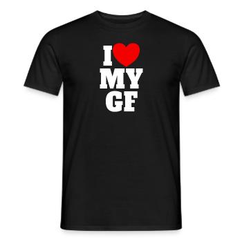 Ich liebe die passende Freundin meines GF Red Hear - Männer T-Shirt - Schwarz - Vorne - AI Model Male 178 light (178cm)