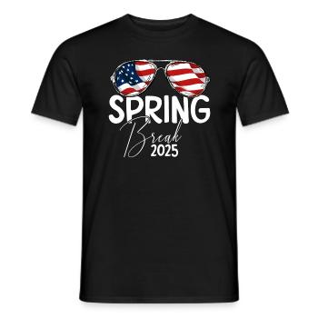 Spring Break 2025 Patriotische USA-Flagge Spring B - Männer T-Shirt - Schwarz - Vorne - AI Model Male 178 light (178cm)
