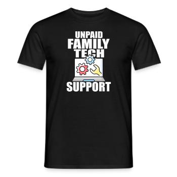 Unbezahlter Familien-Tech-Support, lustiger Comput - Männer T-Shirt - Schwarz - Vorne - AI Model Male 178 light (178cm)