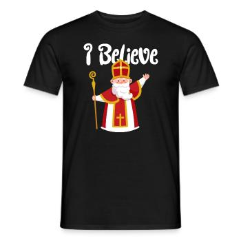Sinterklaas Ich glaube an niederländische Weihnach - Männer T-Shirt - Schwarz - Vorne - AI Model Male 178 light (178cm)