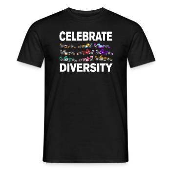 Feiern Sie Diversity Formula Racing, Rennwagenrenn - Männer T-Shirt - Schwarz - Vorne - AI Model Male 178 light (178cm)