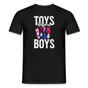 Spielzeug vor Jungen, Erwachsenen-Humor, Frauen, p - Männer T-Shirt - Schwarz - Vorne - AI Model Male 178 light (178cm)