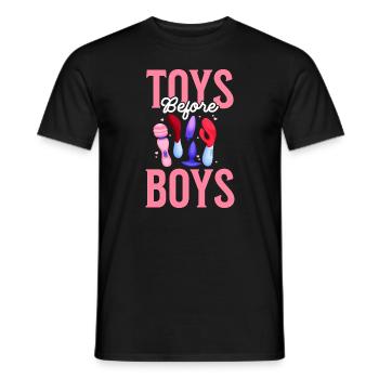 Spielzeug vor Jungen, Erwachsenen-Humor, Frauen, p - Männer T-Shirt - Schwarz - Vorne - AI Model Male 178 light (178cm)