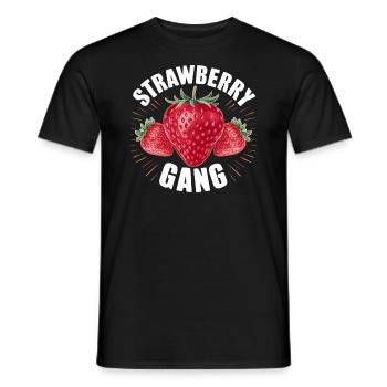 Strawberry Gang - Équipe Cueilleur de fraises - T-shirt homme - noir - Devant - AI Model Male 178 light (178cm)