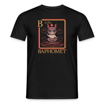 B steht für Baphomet-Dämonen-Okkulte-Teufel-Anbetu - Männer T-Shirt - Schwarz - Vorne - AI Model Male 178 light (178cm)