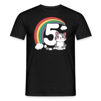Süße Katze - 5. Geburtstag - 5 Jahre - Männer T-Shirt - Schwarz - Vorne - AI Model Male 178 light (178cm)