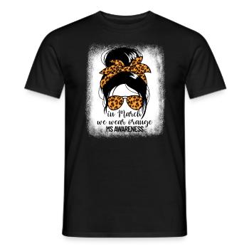 Im März tragen wir Orange MS WarriorMS-Bewusstsein - Männer T-Shirt - Schwarz - Vorne - AI Model Male 178 light (178cm)