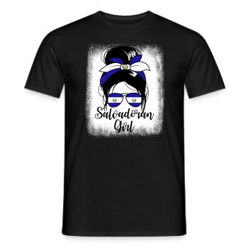 Salvadorianisches Mädchen Messy Bun Damen El Salva - Männer T-Shirt - Schwarz - Vorne - AI Model Male 178 light (178cm)