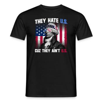 Sie hassen die USA, weil sie nicht die USA sind, J - Männer T-Shirt - Schwarz - Vorne - AI Model Male 178 light (178cm)