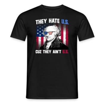 Sie hassen die USA, weil sie nicht die USA sind, J - Männer T-Shirt - Schwarz - Vorne - AI Model Male 178 light (178cm)