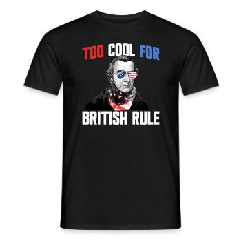 Zu cool für die britische Herrschaft Patrick Henry - Männer T-Shirt - Schwarz - Vorne - AI Model Male 178 light (178cm)