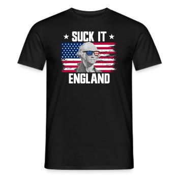 Suck It England George Washington 4. Juli - Männer T-Shirt - Schwarz - Vorne - AI Model Male 178 light (178cm)