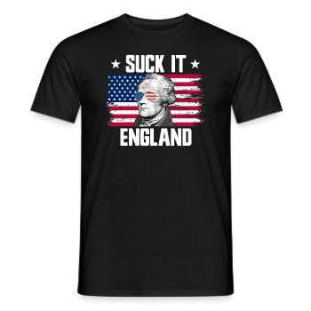 Suck It England Alexander Hamilton 4. Juli - Männer T-Shirt - Schwarz - Vorne - AI Model Male 178 light (178cm)
