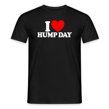 Ich liebe den Buckel-Tag, den Rotherz-Kamel-Hump-T - Männer T-Shirt - Schwarz - Vorne - AI Model Male 178 light (178cm)