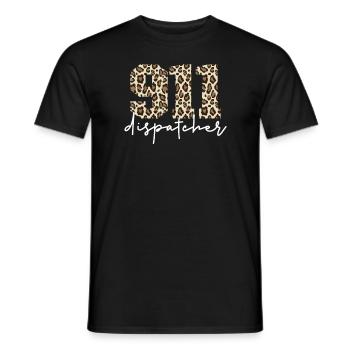 9 1 1 Dispatcher Cheetah Print Notfallabfertigung - Männer T-Shirt - Schwarz - Vorne - AI Model Male 178 light (178cm)