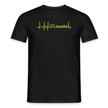 9 1 1 Dispatcher EKG Puls Herzschlag Notruf Dispat - Männer T-Shirt - Schwarz - Vorne - AI Model Male 178 light (178cm)