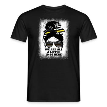 Wir sind alle ein bisschen 10-96 hier Damen Dispat - Männer T-Shirt - Schwarz - Vorne - AI Model Male 178 light (178cm)