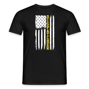 Dispatcher Notruf mit amerikanischer Flagge - Männer T-Shirt - Schwarz - Vorne - AI Model Male 178 light (178cm)
