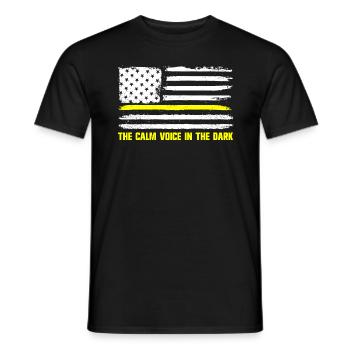 Die ruhige Stimme im Dunkeln Versand mit amerikani - Männer T-Shirt - Schwarz - Vorne - AI Model Male 178 light (178cm)