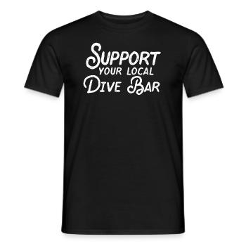 Unterstützen Sie Ihre lokale Kneipe. Lustige Kneip - Männer T-Shirt - Schwarz - Vorne - AI Model Male 178 light (178cm)