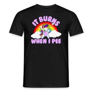 Es brennt, wenn ich pinkle. Lustig, sarkastisch, p - Männer T-Shirt - Schwarz - Vorne - AI Model Male 178 light (178cm)