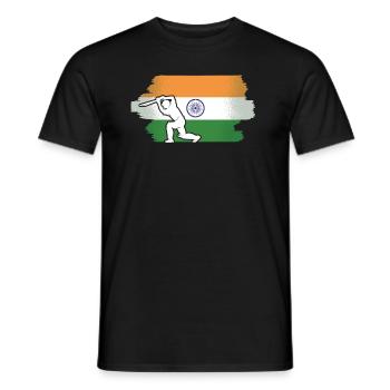 Indien-Flagge-Cricket-Spieler Indische Cricket-Fan - Männer T-Shirt - Schwarz - Vorne - AI Model Male 178 light (178cm)
