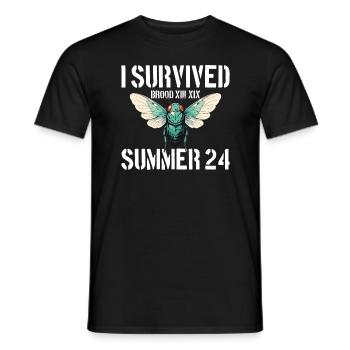 Ich habe die Zikade des Zikade-Sommers 2024 überle - Männer T-Shirt - Schwarz - Vorne - AI Model Male 178 light (178cm)