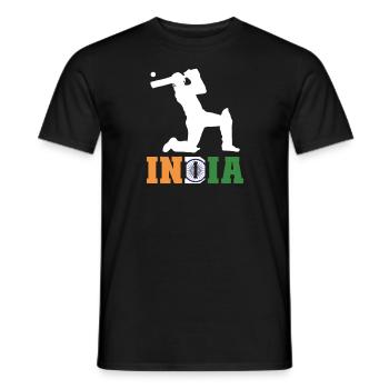 Indien-Flagge-Cricket-Spieler Indische Cricket-Fan - Männer T-Shirt - Schwarz - Vorne - AI Model Male 178 light (178cm)