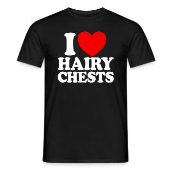 Ich liebe haarige Brüste. Rotes Herz. Die haarige - Männer T-Shirt - Schwarz - Vorne - AI Model Male 178 light (178cm)