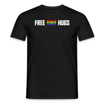 Kostenlose Papa-Umarmungen LGBTQ Regenbogen LGBTQ - Männer T-Shirt - Schwarz - Vorne - AI Model Male 178 light (178cm)