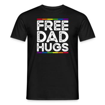 Kostenlose Papa-Umarmungen LGBTQ Regenbogen LGBTQ - Männer T-Shirt - Schwarz - Vorne - AI Model Male 178 light (178cm)