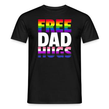 Kostenlose Papa-Umarmungen LGBTQ Regenbogen LGBTQ - Männer T-Shirt - Schwarz - Vorne - AI Model Male 178 light (178cm)