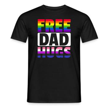 Kostenlose Papa-Umarmungen LGBTQ Regenbogen LGBTQ - Männer T-Shirt - Schwarz - Vorne - AI Model Male 178 light (178cm)