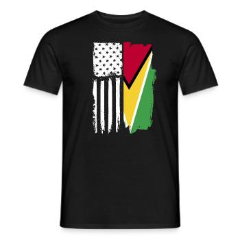 Guyana-amerikanische Flagge Guyana-Amerikanisch-Gu - Männer T-Shirt - Schwarz - Vorne - AI Model Male 178 light (178cm)