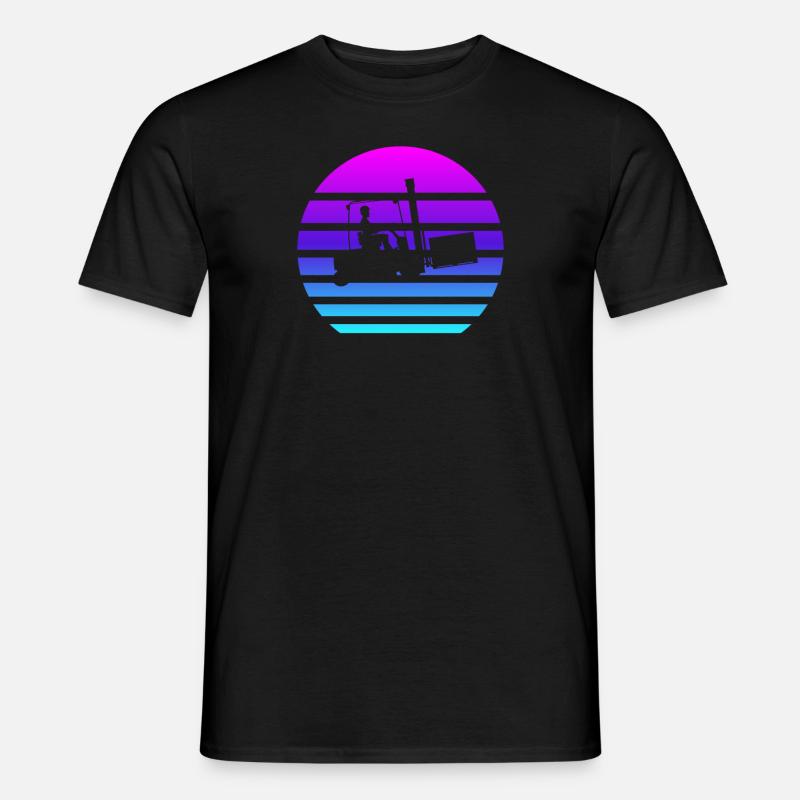 Gabelstaplerfahrer Vaporwave-Gabelstaplerfahrer - Männer T-Shirt - Schwarz